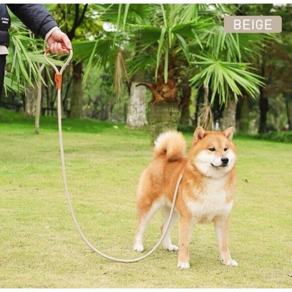 Heavy Duty Nylon Rope Dog Leash 5ft White and Brown Pet Leash Lead with Grip NEW - Picture 8 of 11